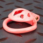 Pink Micro Cock Cage Love Vagina Small Chastity Cage Curved Ring - Image 6