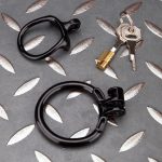Open Black Lightweight Chastity Cage Training Device Flat Ring - Image 9