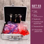 Chastity Cage Set See-Through Ice Purple Ghost Cock Cage Flat Ring Chastity Sizes Bundles - Image 11