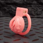 Pink Labia Pussy Sissy Chastity Cage Flat Ring - Image 7