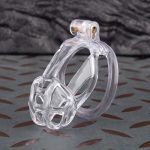 See-Through Ice Transparent Mamba Chastity Cage Curved Ring - Image 4