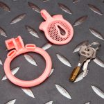 Pink Micro Cock Cage Honeycomb Pussy Small Chastity Cage Curved Ring - Image 7