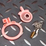 Pink Micro Cock Cage Honeycomb Small Chastity Cage Curved Ring - Image 7