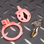 Pink Micro Cock Cage Love Vagina Small Chastity Cage Curved Ring - Image 7