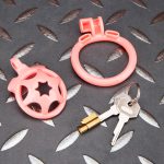 Pink Micro Cock Cage Hexagonal Star Shield Small Chastity Cage Curved Ring - Image 7