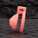 Pink Labia Pussy Sissy Chastity Cage Flat Ring - Image 8
