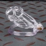 See-Through Ice Transparent Mamba Chastity Cage Curved Ring - Image 6
