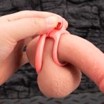 Open Pink Lightweight Chastity Cage Training Device Curved Ring - Image 2