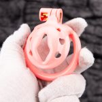 Pink Micro Cock Cage Love Vagina Small Chastity Cage Curved Ring - Image 8