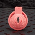 Pink Labia Pussy Sissy Chastity Cage Flat Ring - Image 9