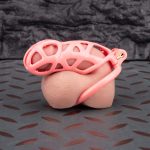 Spikes Pink Mamba Chastity Cage Lightweight Cock Cage Curved Ring - Image 2
