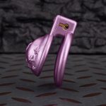 Purple Labia Pussy Sissy Chastity Cage Curved Ring - Image 9