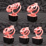 Electric Shock Ghost Pink Sissy Chastity Cage Remote Punishment Cock Cage