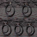 Open Black Lightweight Chastity Cage Training Device Flat Ring