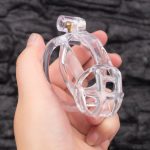 See-Through Ice Transparent Mamba Chastity Cage Curved Ring - Image 2
