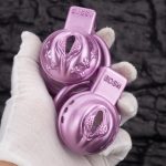 Purple Labia Pussy Sissy Chastity Cage Curved Ring - Image 2