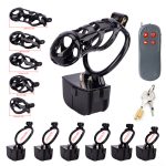 Electric Shock Ghost Black Sissy Chastity Cage Remote Punishment Cock Cage - Image 10