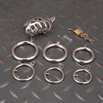 Hollow Stainless Steel Chastity Cage Metal Cock Cage With Anti Slip Ring - Image 10