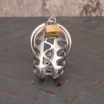 Hollow Stainless Steel Chastity Cage Metal Cock Cage With Anti Slip Ring - Image 3