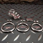 Small Stainless Steel Chastity Cage Metal Cock Cage Spikes Round Ring-04 - Image 10