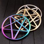 Stainless Steel Pentagram Shibari Suspension Ring – Bondage Rope Ring for Aerial Restraint, Gold/Silver/Rainbow