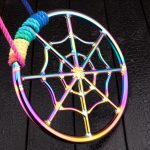 Stainless Steel Spider Web Shibari Suspension Ring – Bondage Rope Ring for Suspension, Silver / Rainbow - Image 4