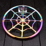 Stainless Steel Spider Web Shibari Suspension Ring – Bondage Rope Ring for Suspension, Silver / Rainbow - Image 6