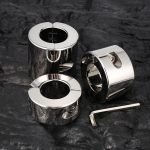 Adjustable Stainless Steel Ball Stretcher Ring Heavy Weight CBT Testicle Stretcher BDSM Sex Toy for Men