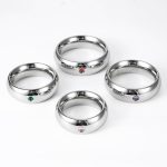 Gem-Inlaid Stainless Steel Ball Stretcher - Heavy-Duty Scrotum Stretching Ring with Elegant Gemstone Decoration - Image 3