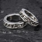 316 Stainless Steel Rotatable Chain Ball Stretcher Ring, 3 Sizes, Heavy Weight CBT Testicle Stretcher BDSM Sex Toy for Men