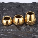 24K Gold Plated Stainless Steel Ball Stretcher - Heavy-Duty Weighted Scrotum Stretcher, Secure Non-Pinch Design, S/M/L Sizes for CBT & Progressive Stretching Training