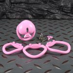 Pink Heart Chastity Cage with 4 Size Rings, Resin 3D Printed Male Chastity Device with Urinary Hole, Lightweight Comfortable Chastity Lock Set for Men - Image 3