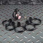 3D Printed Resin Chastity Cage with Silicone Urethral Plug, 6 Size Rings, Lock & Keys - Lightweight Small Chastity Device for Men - Image 5